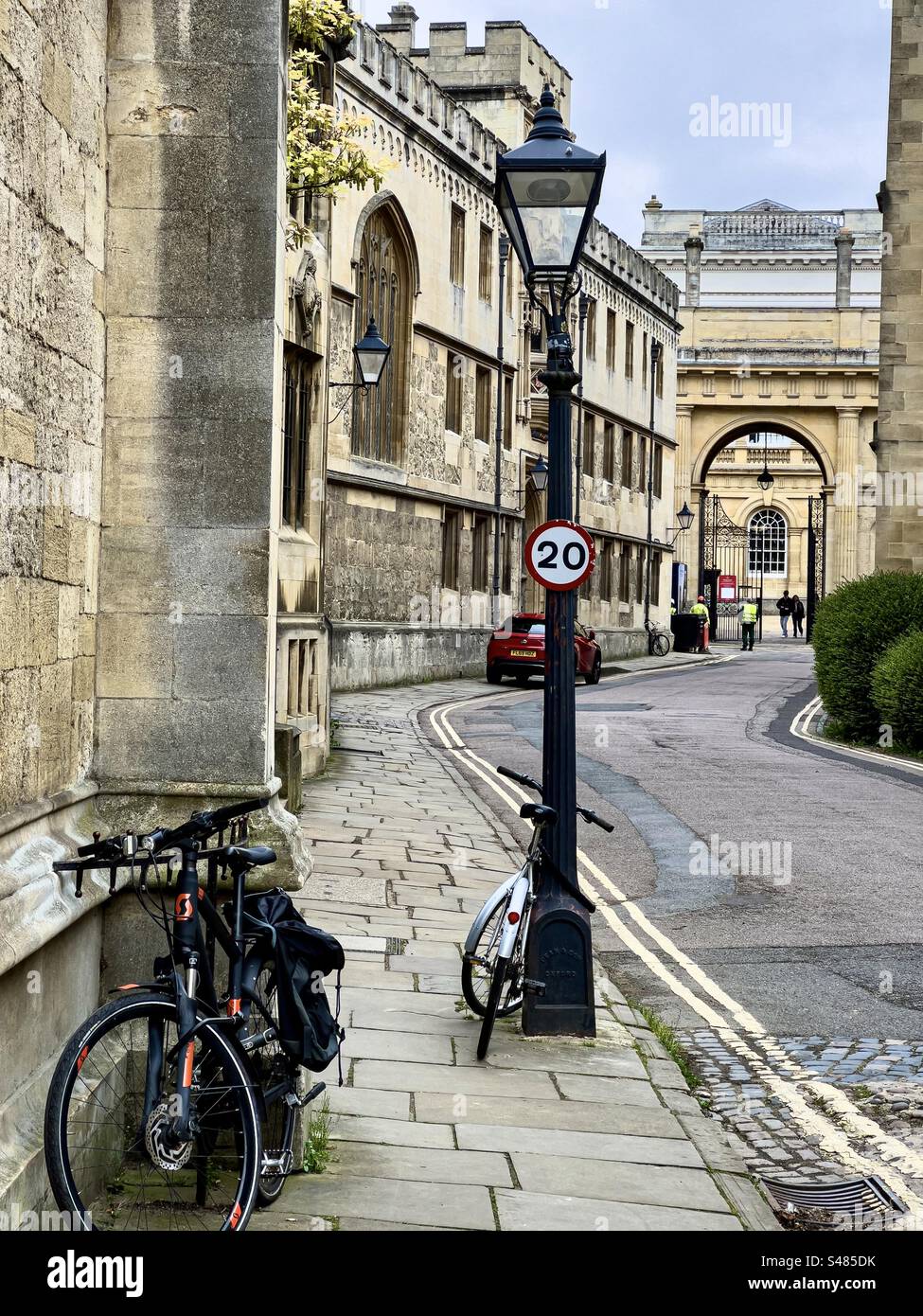 Merton Street Oxford with bikes Stock Photo