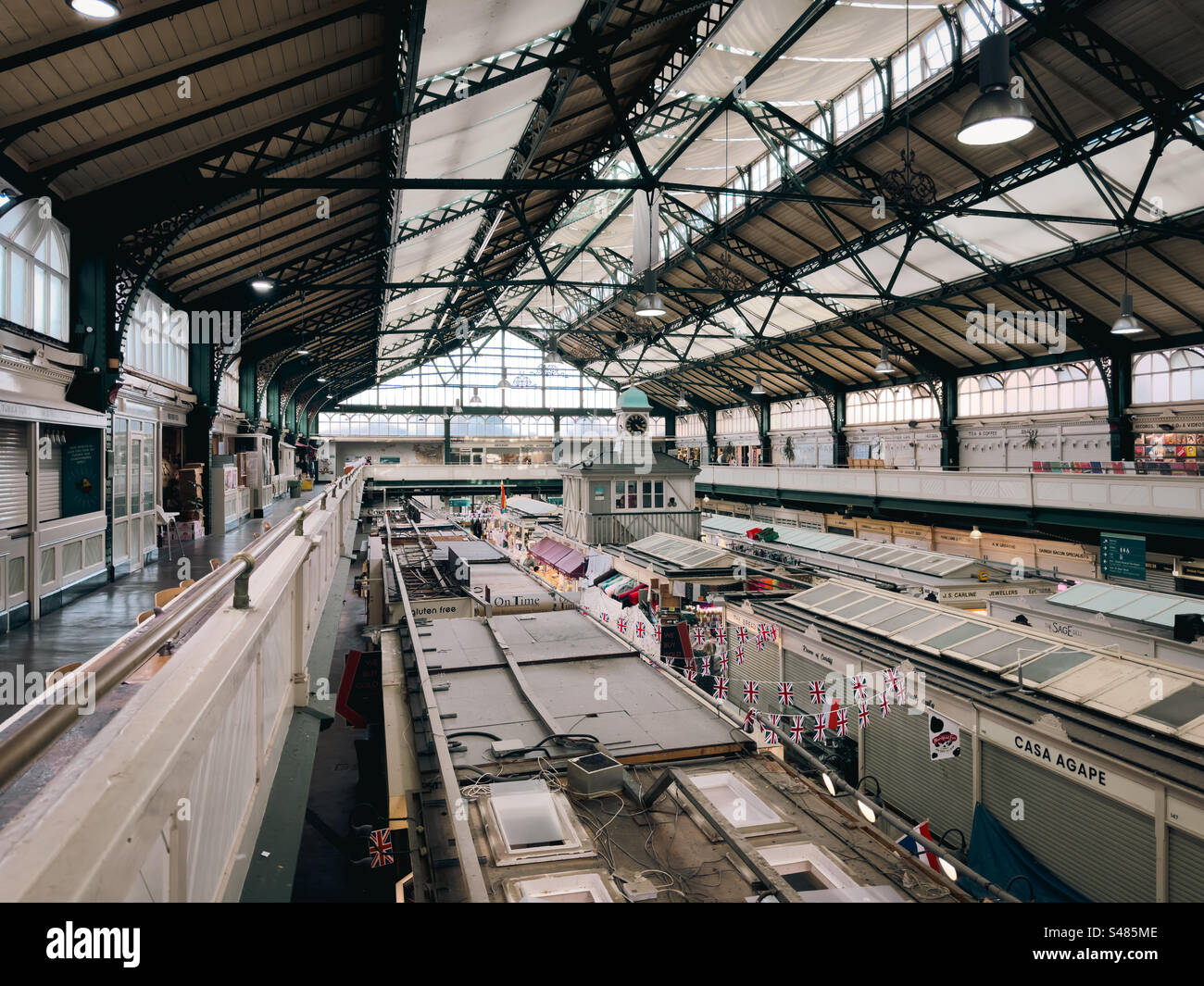 Upper level view at Cardiff Central Market: Phillip Roberts - Smartphone Captured Stock Image