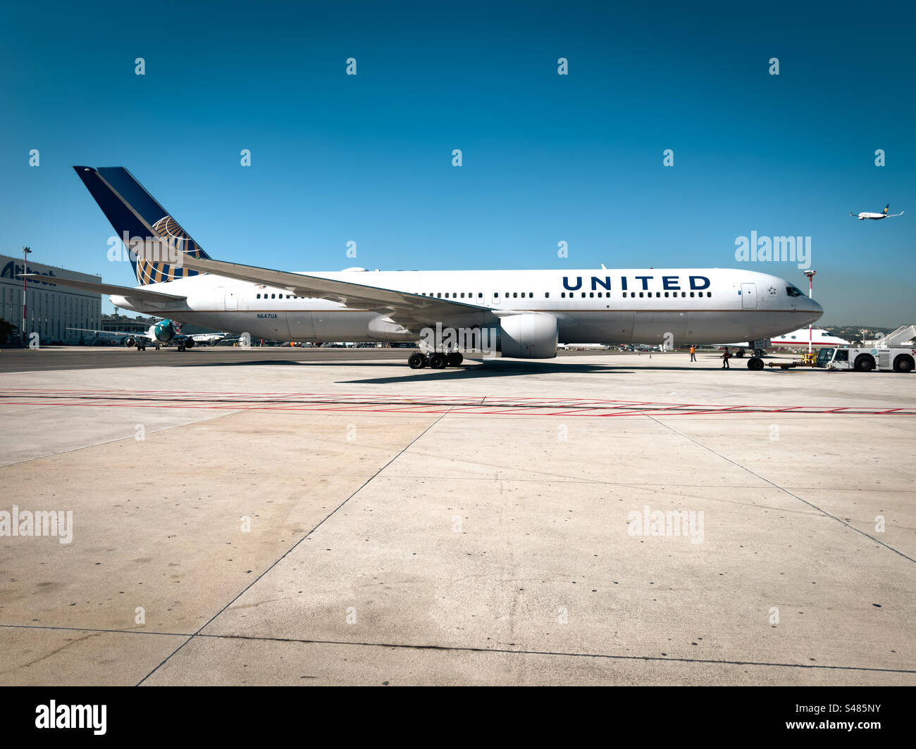 On the tarmac at Naples airport: Phillip Roberts - Smartphone Captured Stock Image