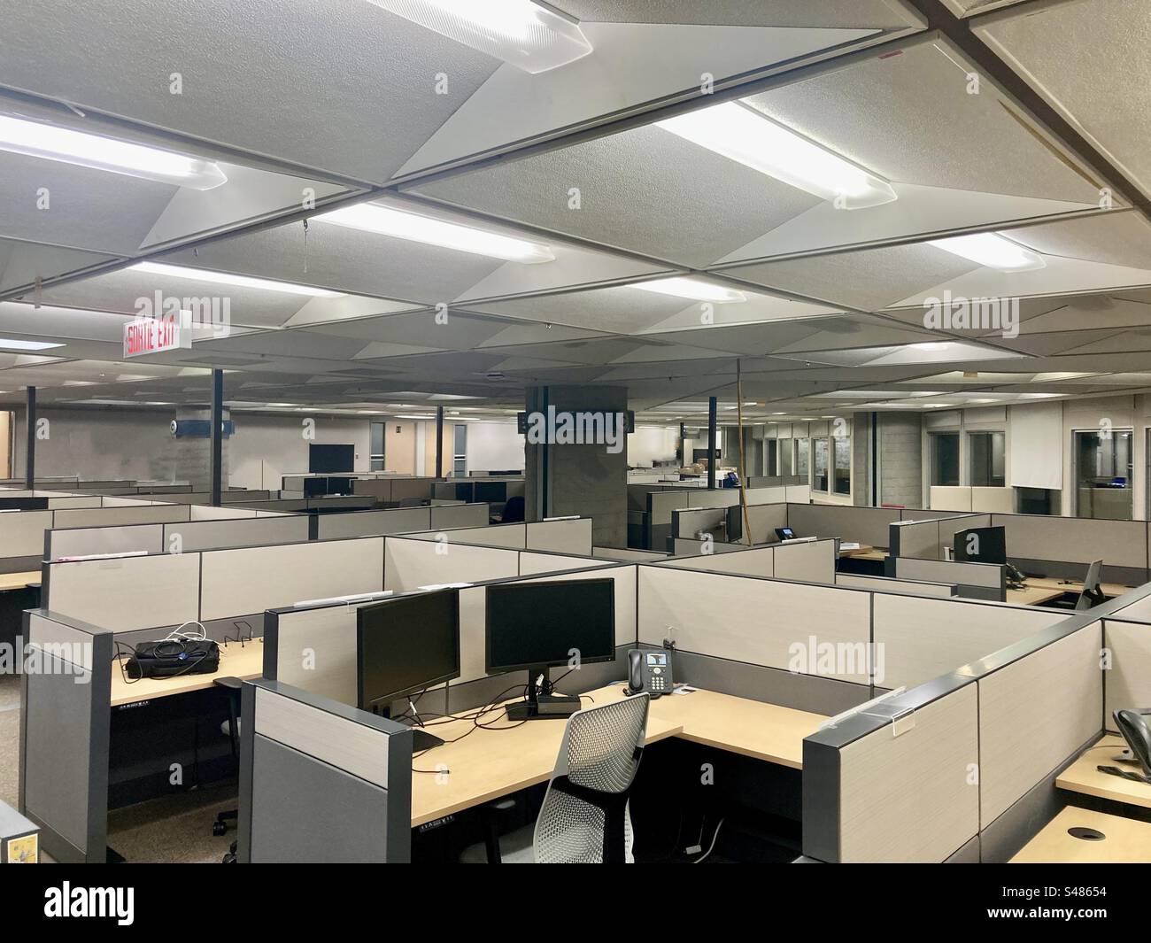 Early morning in an empty office. - Smartphone Captured Stock Image