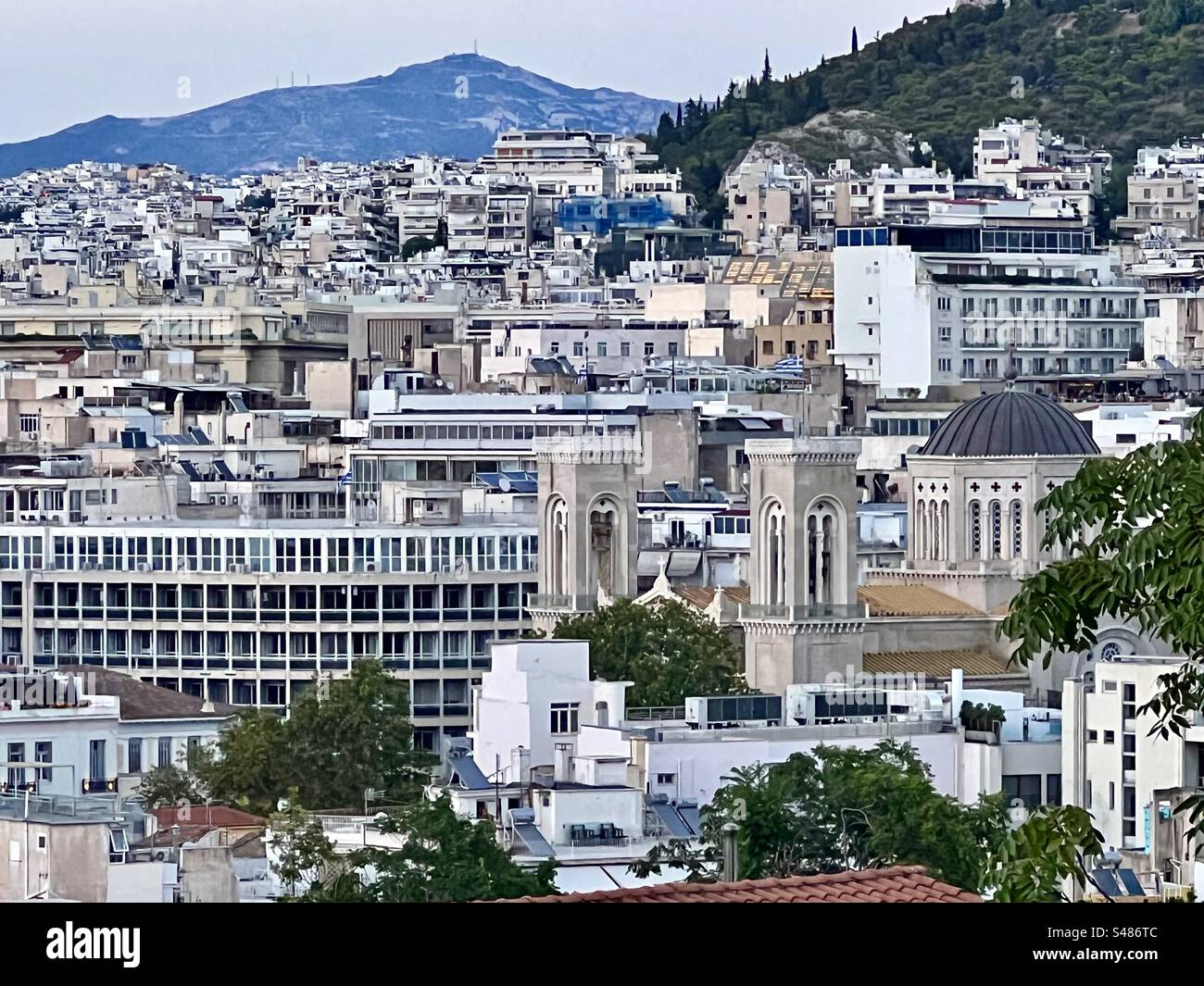 City of Athens viewed from the Plaka district - Smartphone Captured Stock Image
