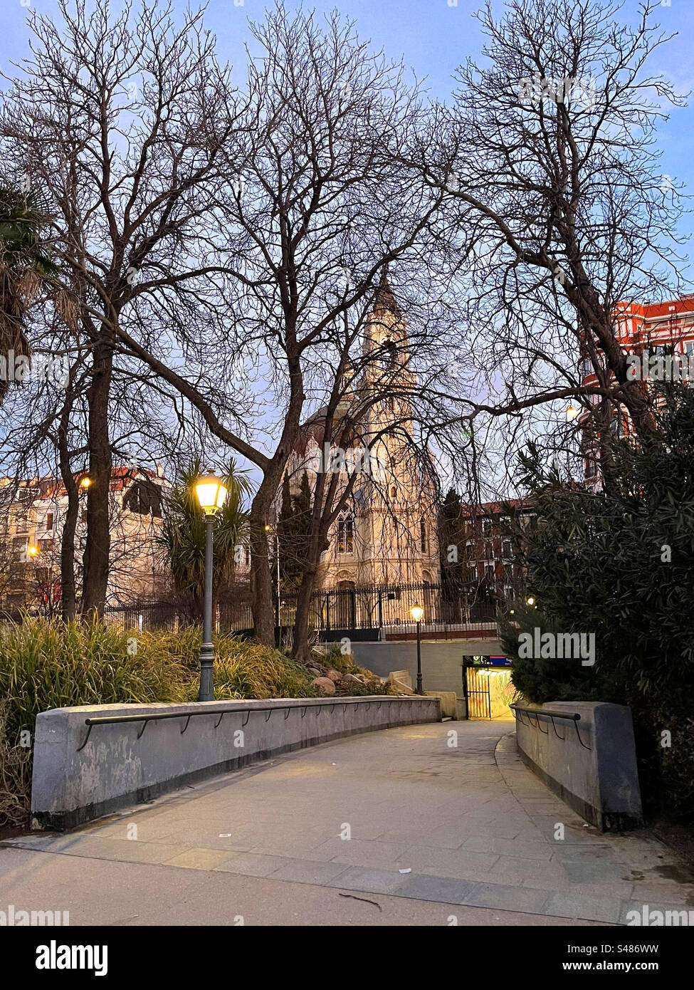 Metro entrance. El Retiro Park, Madrid, Spain. - Smartphone Captured Stock Image
