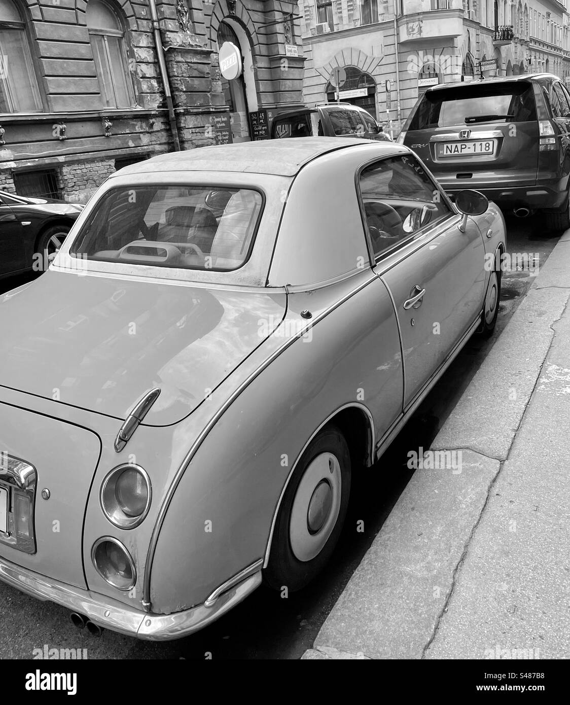 The old car in Budapest city center Stock Photo Alamy