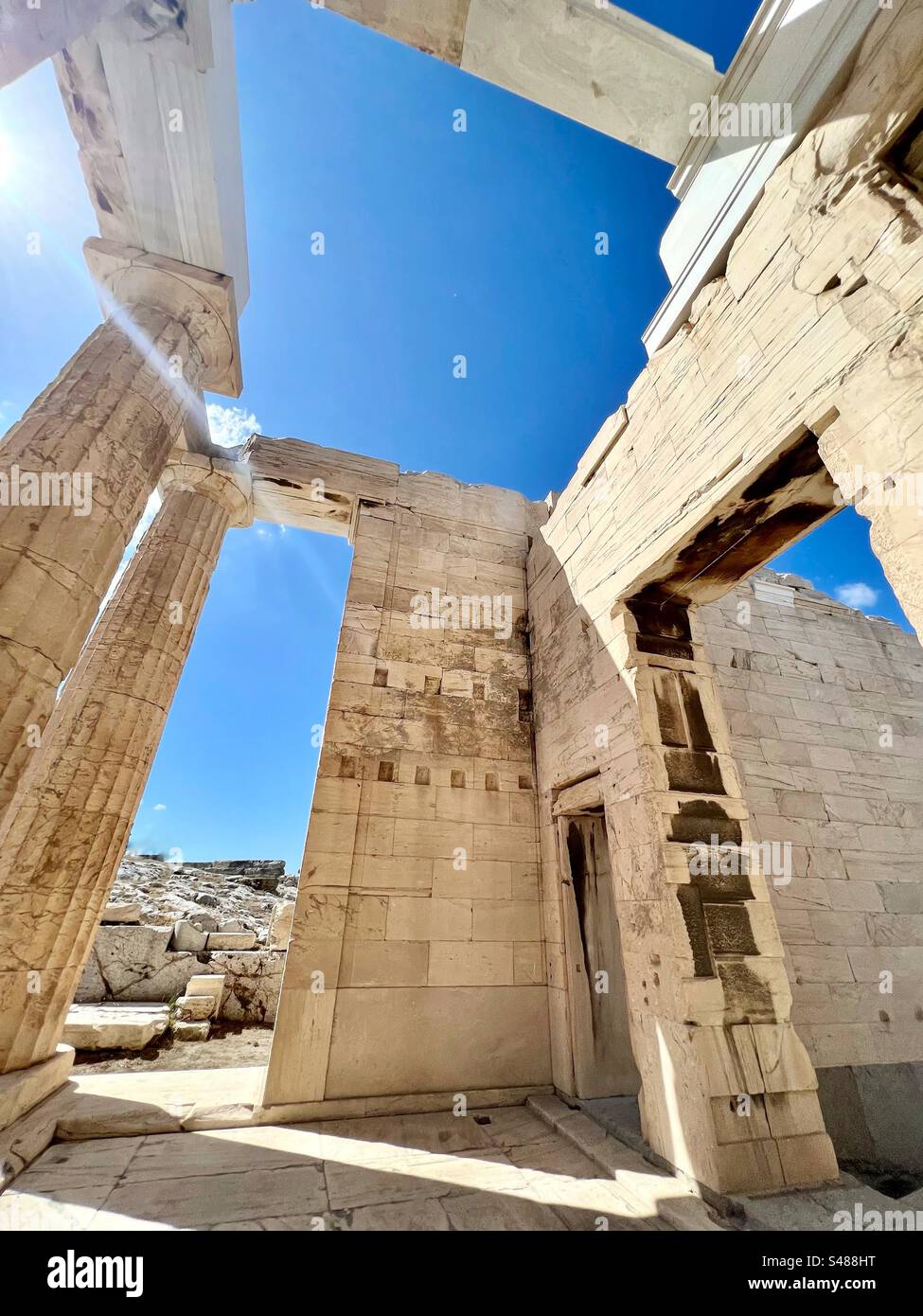 Sunny summer day on Acropolis Hill - Smartphone Captured Stock Image
