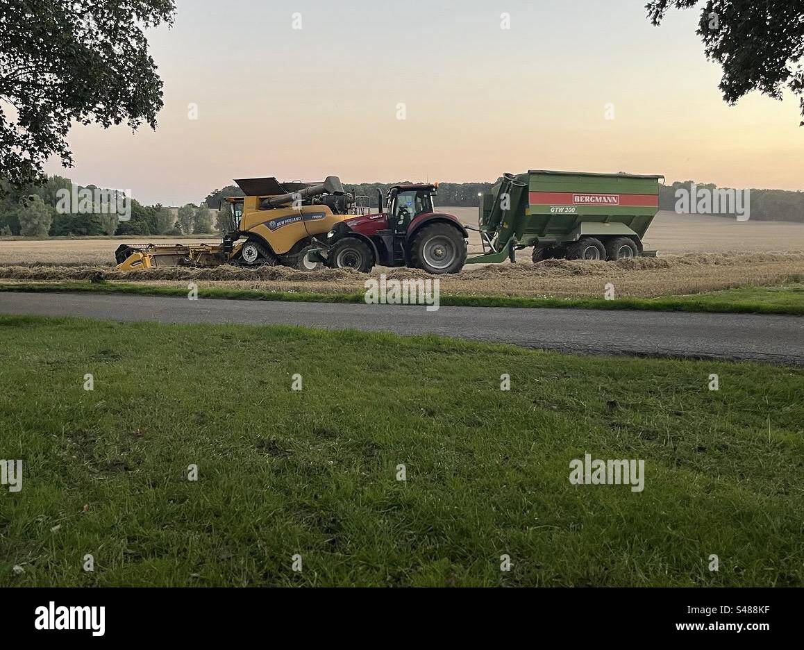 Combine and chaser bin - harvest 2023 - Smartphone Captured Stock Image