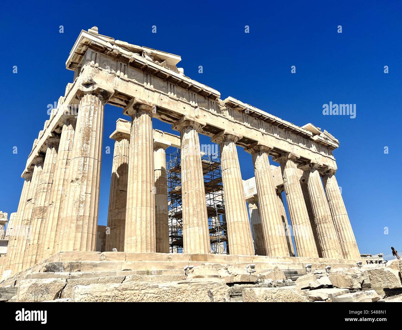 Impressive Parthenon on Acropolis Hill in Athens - Smartphone Captured Stock Image