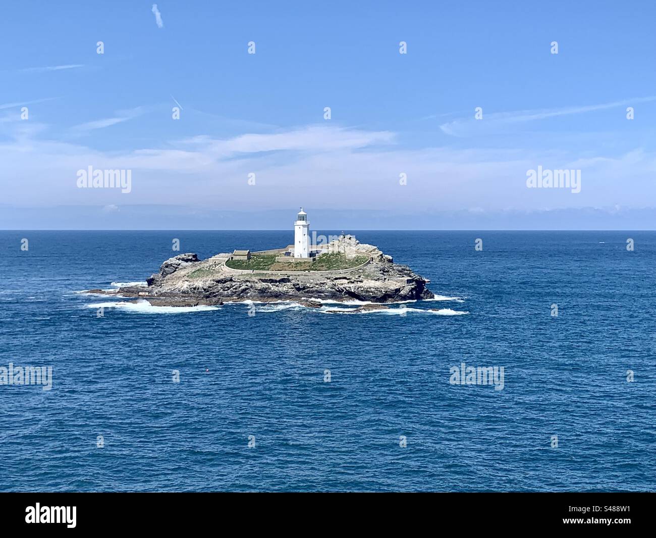 Godrevy lighthouse, Cornwall - Smartphone Captured Stock Image