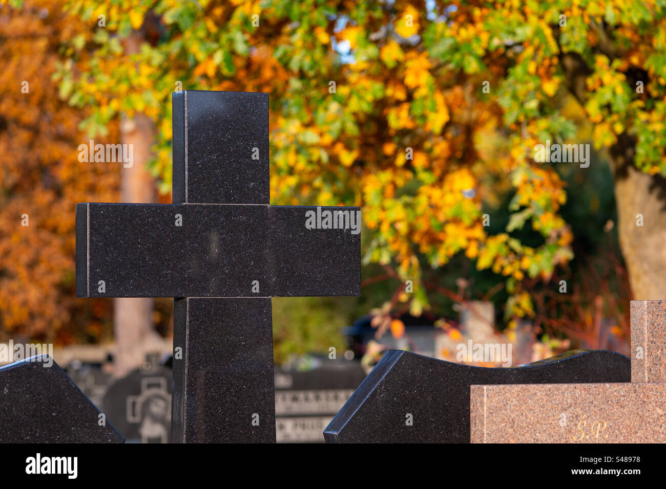 Cross on grave - Smartphone Captured Stock Image