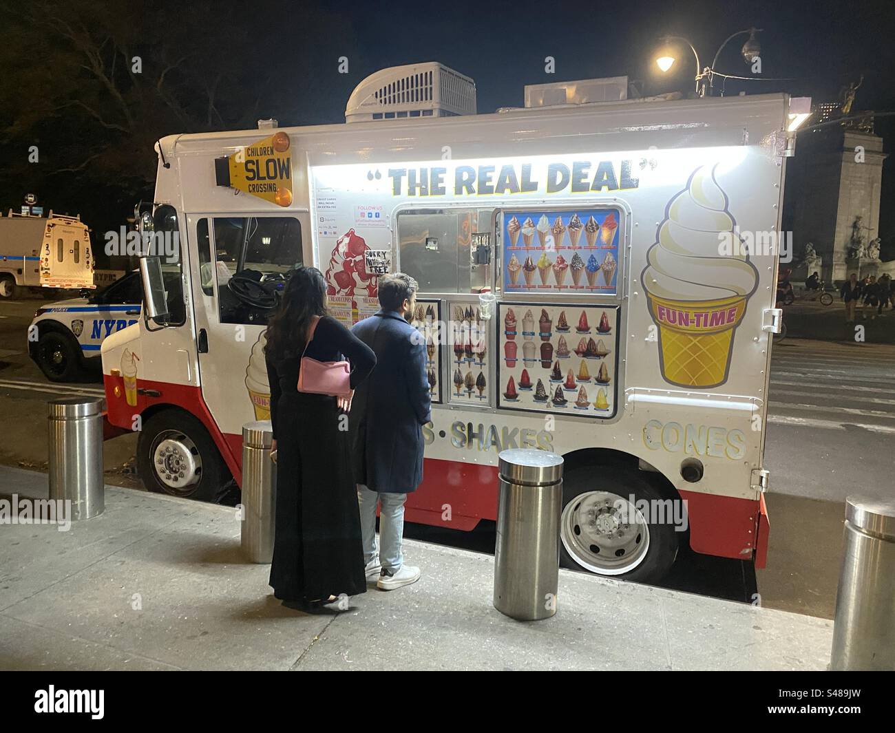 The Teal Deal ice cream truck, Columbus Circle, New York City, United
