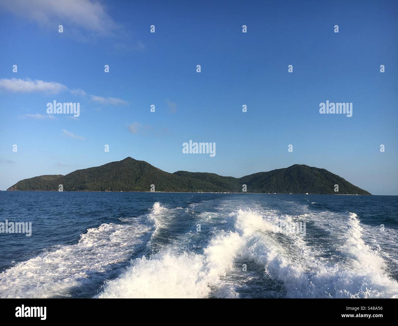 Leaving Fitzroy Island Great Barrier Reef Cairns Stock Photo