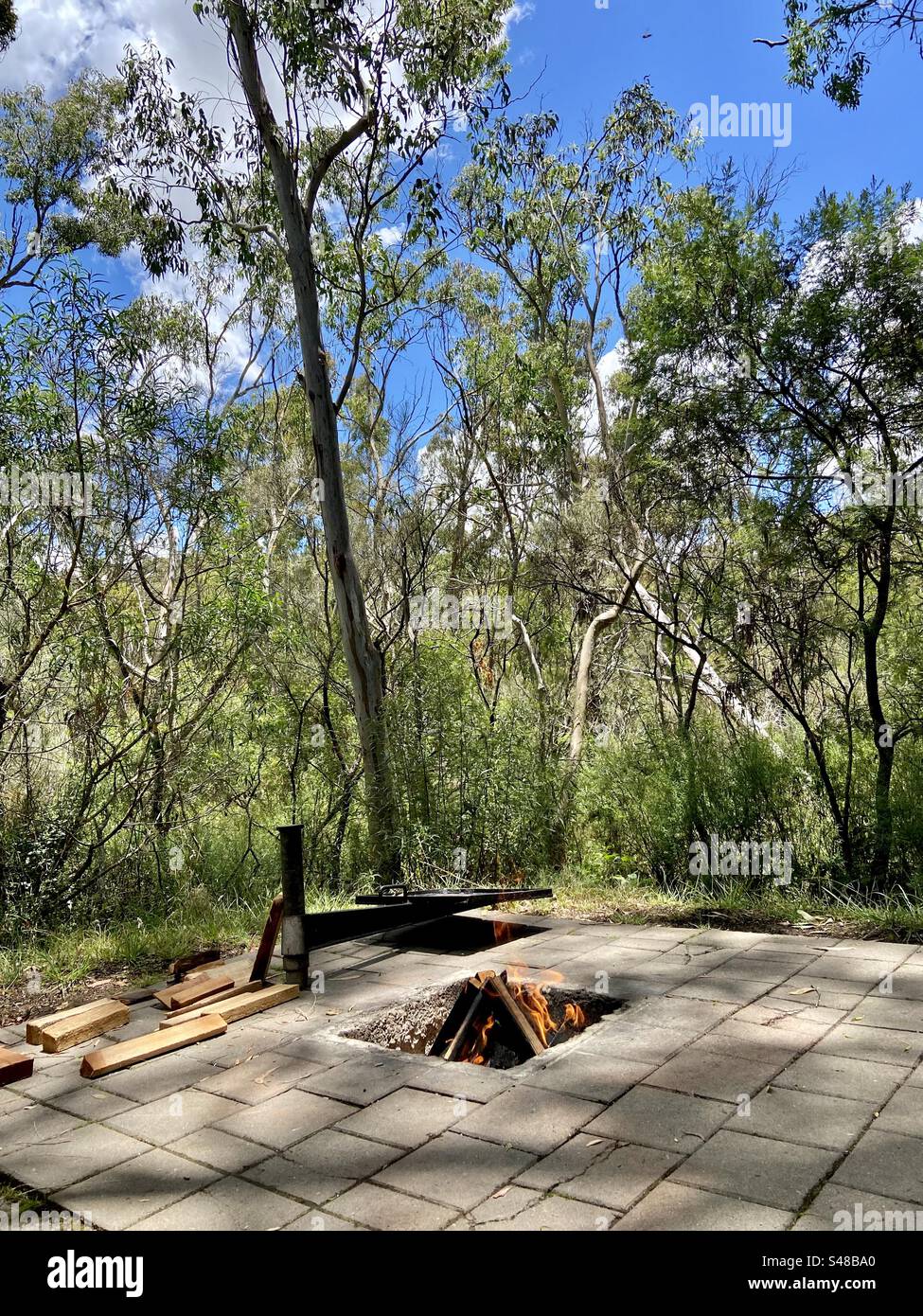 Campground Wollombombi Nationalpark NSW near Armidale Stock Photo