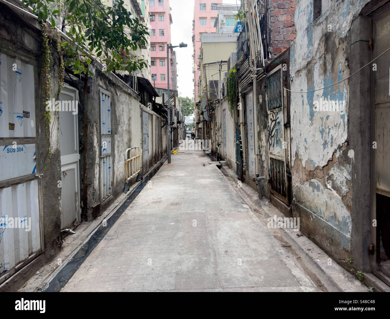 Alleyway in Mong Kok district of Hong Kong - Smartphone Captured Stock Image