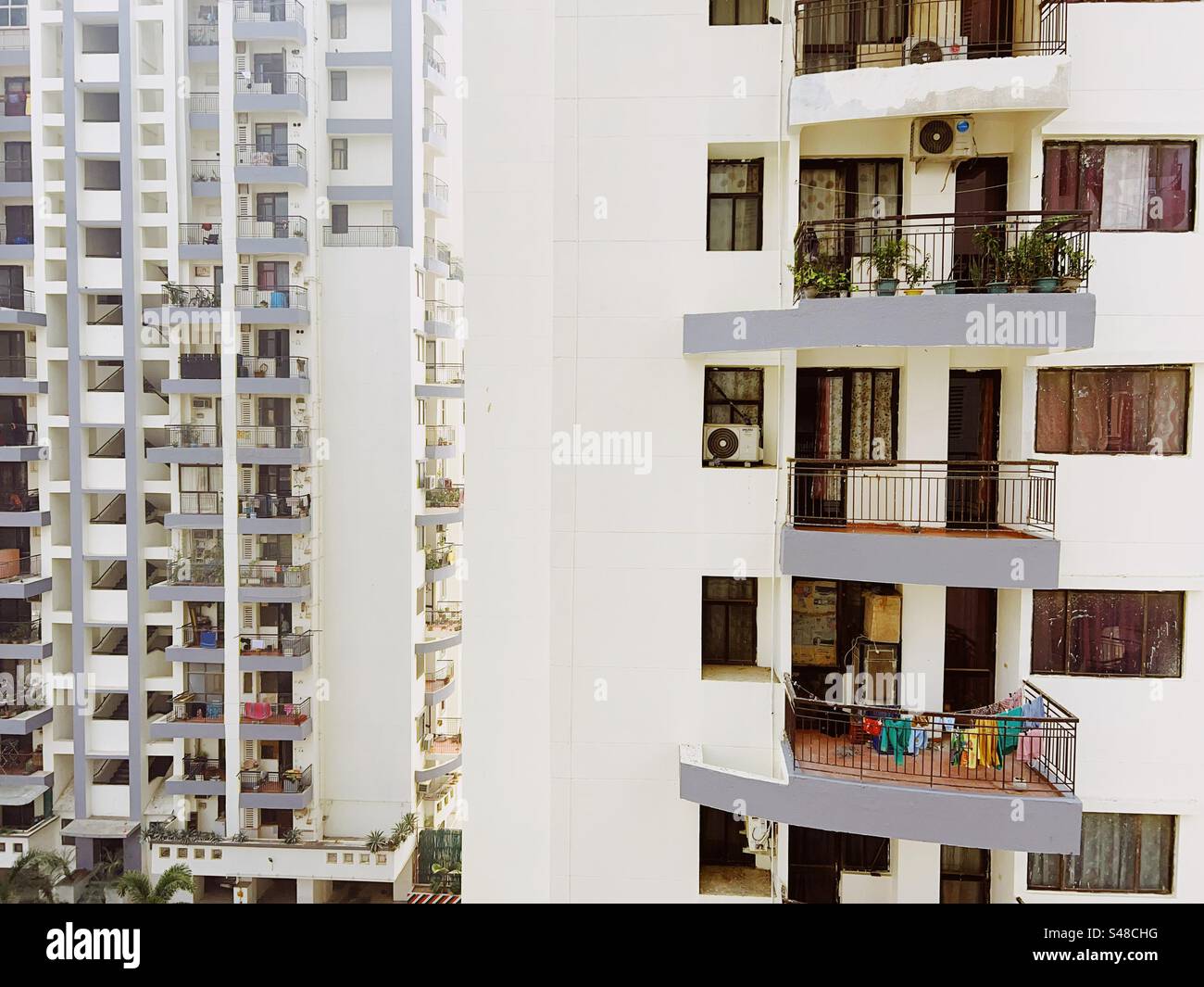 Skyscrapers in Greater Noida in North India - Smartphone Captured Stock Image