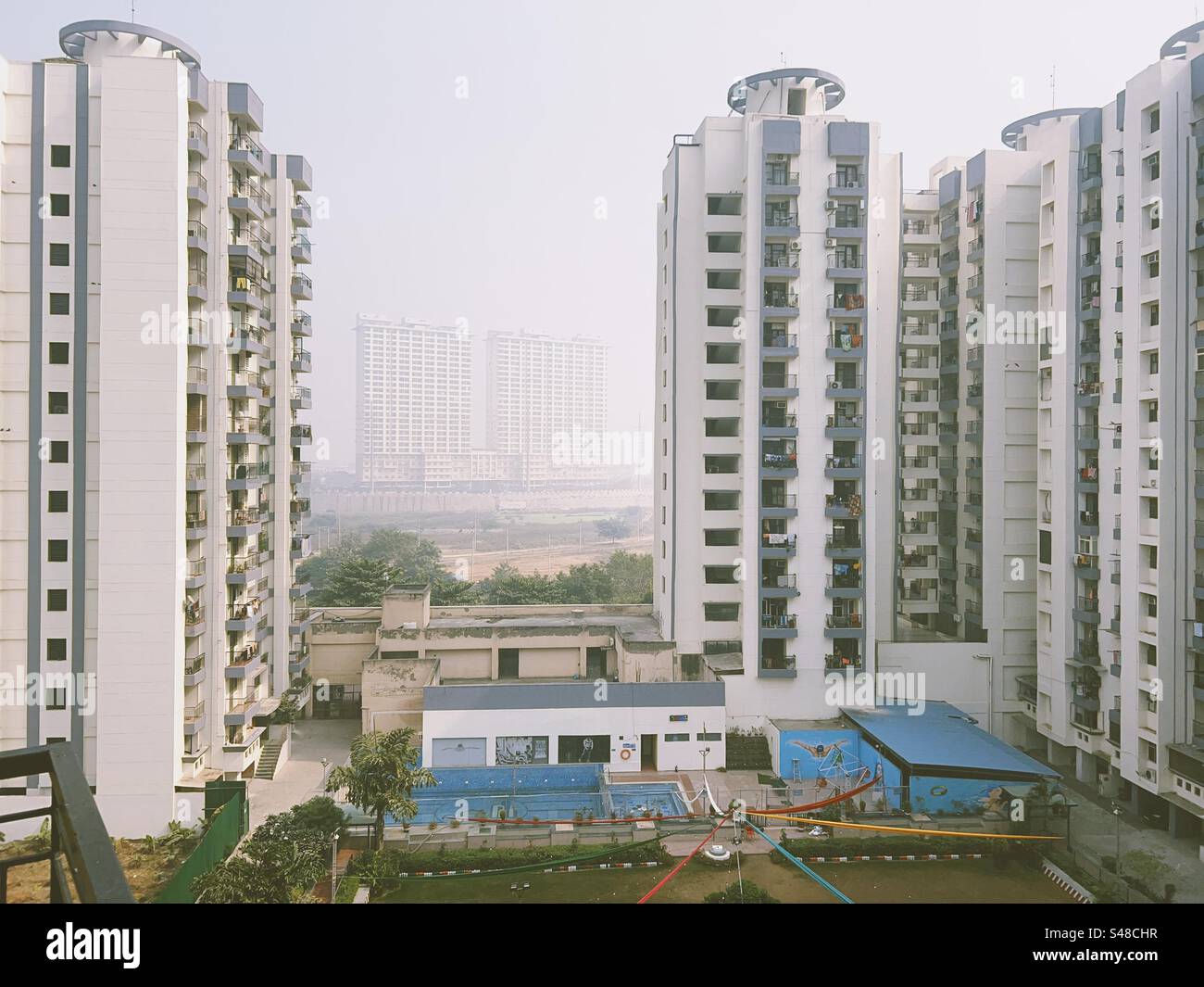 High rise buildings in Greater Noida in North India - Smartphone Captured Stock Image