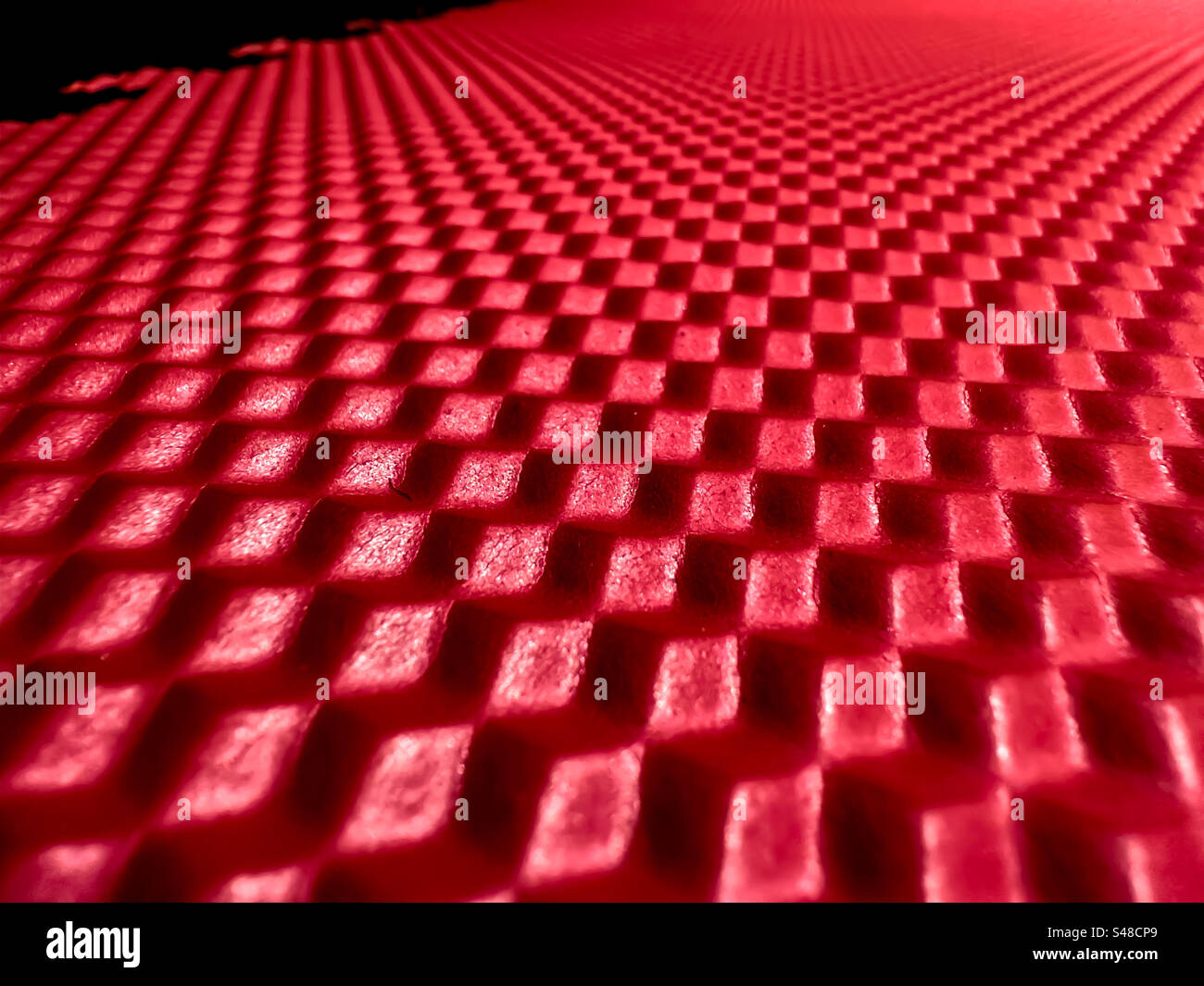 Pattern of repeating red cubes. Abstract-background - Smartphone Captured Stock Image