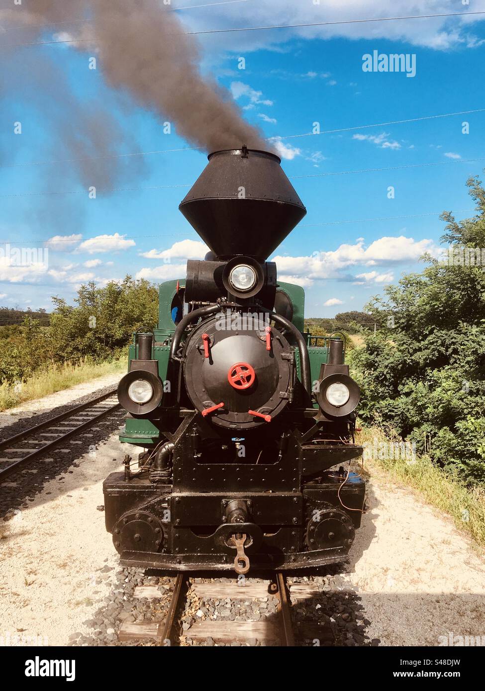 'Andras' narrow gauge steam tank engine locomotive, Nagycenk, Hungary - Smartphone Captured Stock Image