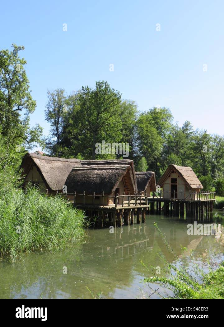 Pile Dwelling Settlement! Bally Park! Switzerland! Stock Photo
