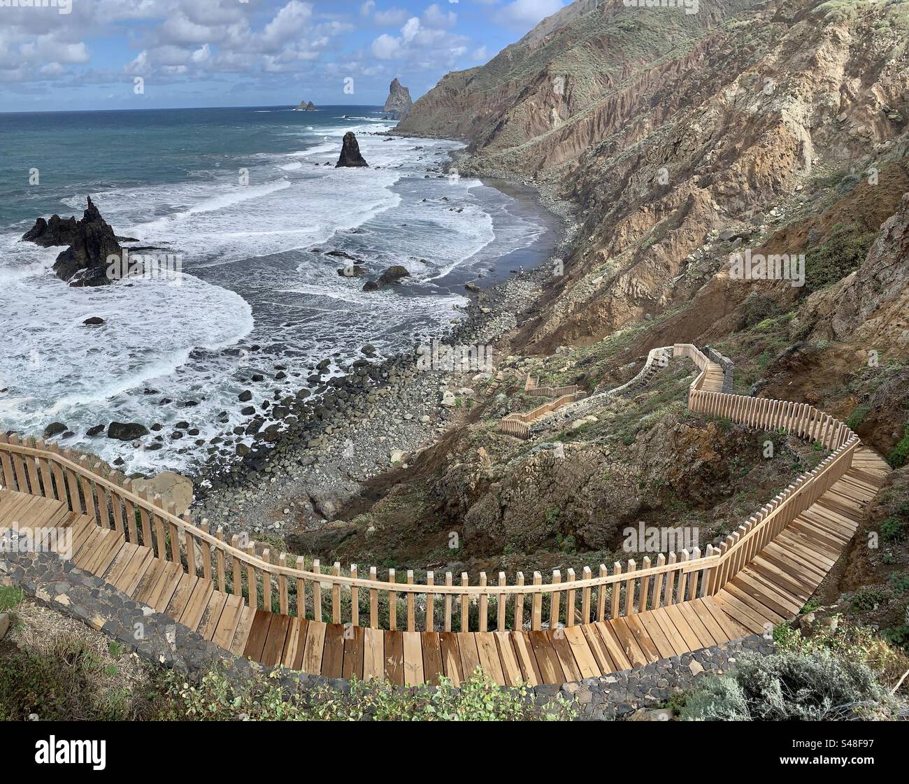 Benijo beach on the north coast of Tenerife Canary Islands Stock Photo