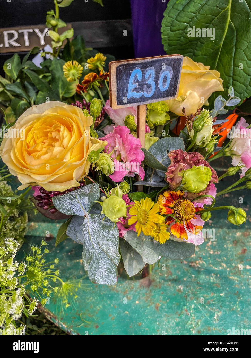 Liberty’s London flower stall - Smartphone Captured Stock Image