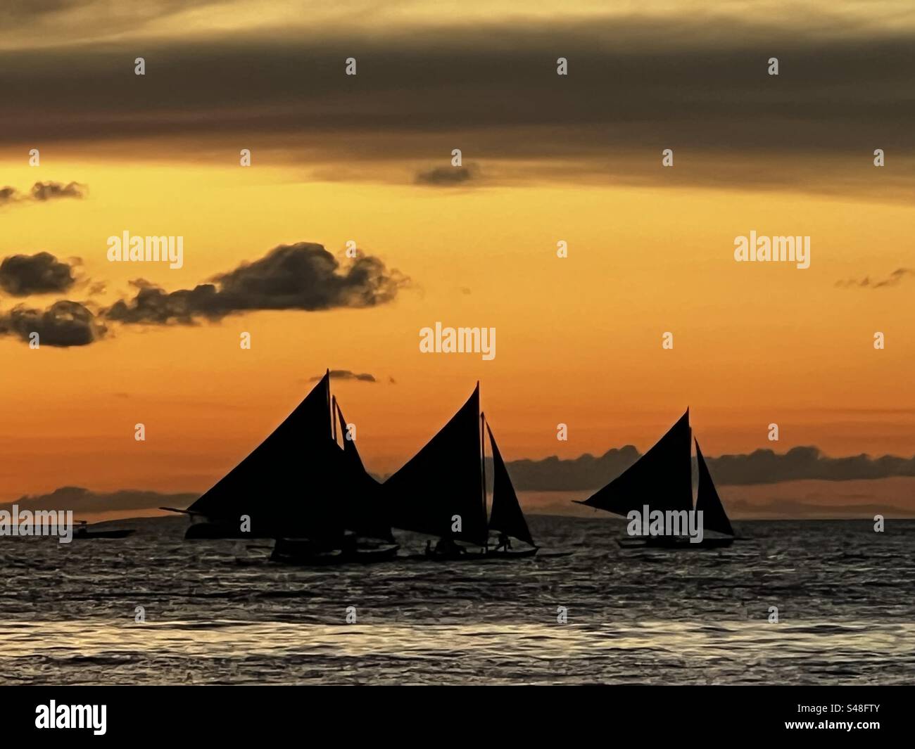 Sailing boats at sunset - Smartphone Captured Stock Image