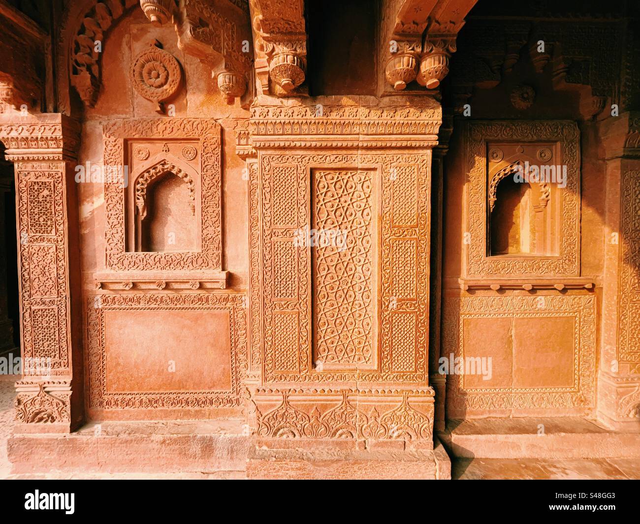 Mughal Indian historical design and architecture at Fatehpur Sikri near Agra in Uttar Pradesh - Smartphone Captured Stock Image