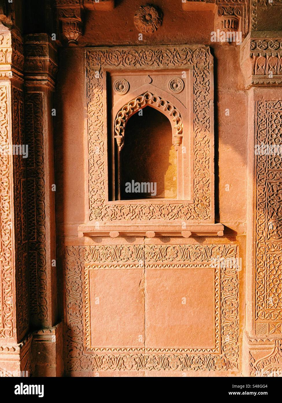 Mughal Indian historical design and architecture at Fatehpur Sikri near Agra in Uttar Pradesh - Smartphone Captured Stock Image