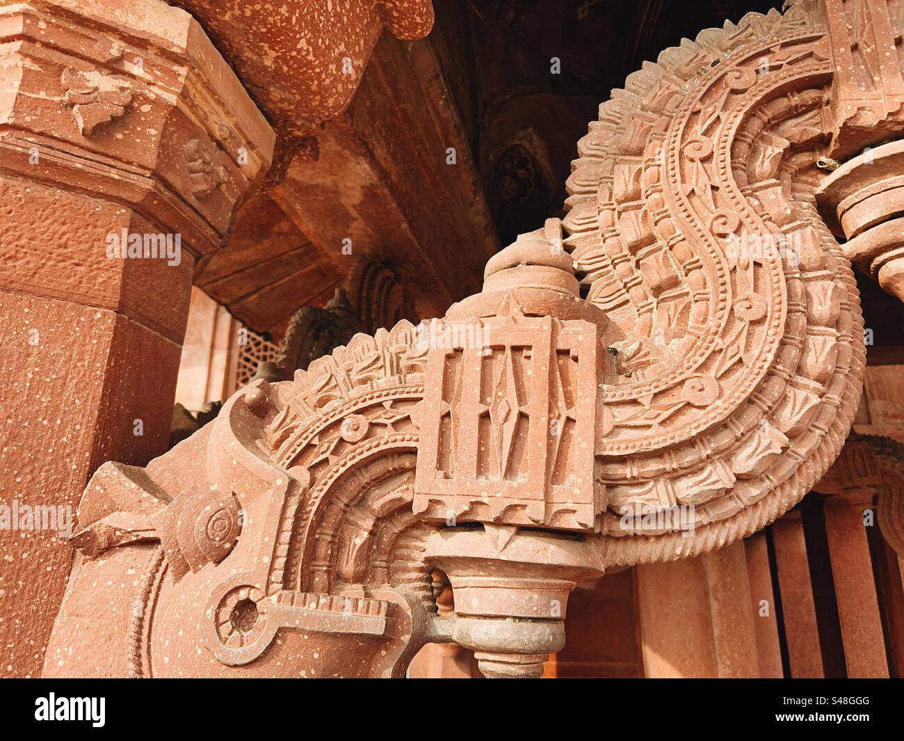 Mughal Indian historical design and architecture at Fatehpur Sikri near Agra in Uttar Pradesh - Smartphone Captured Stock Image