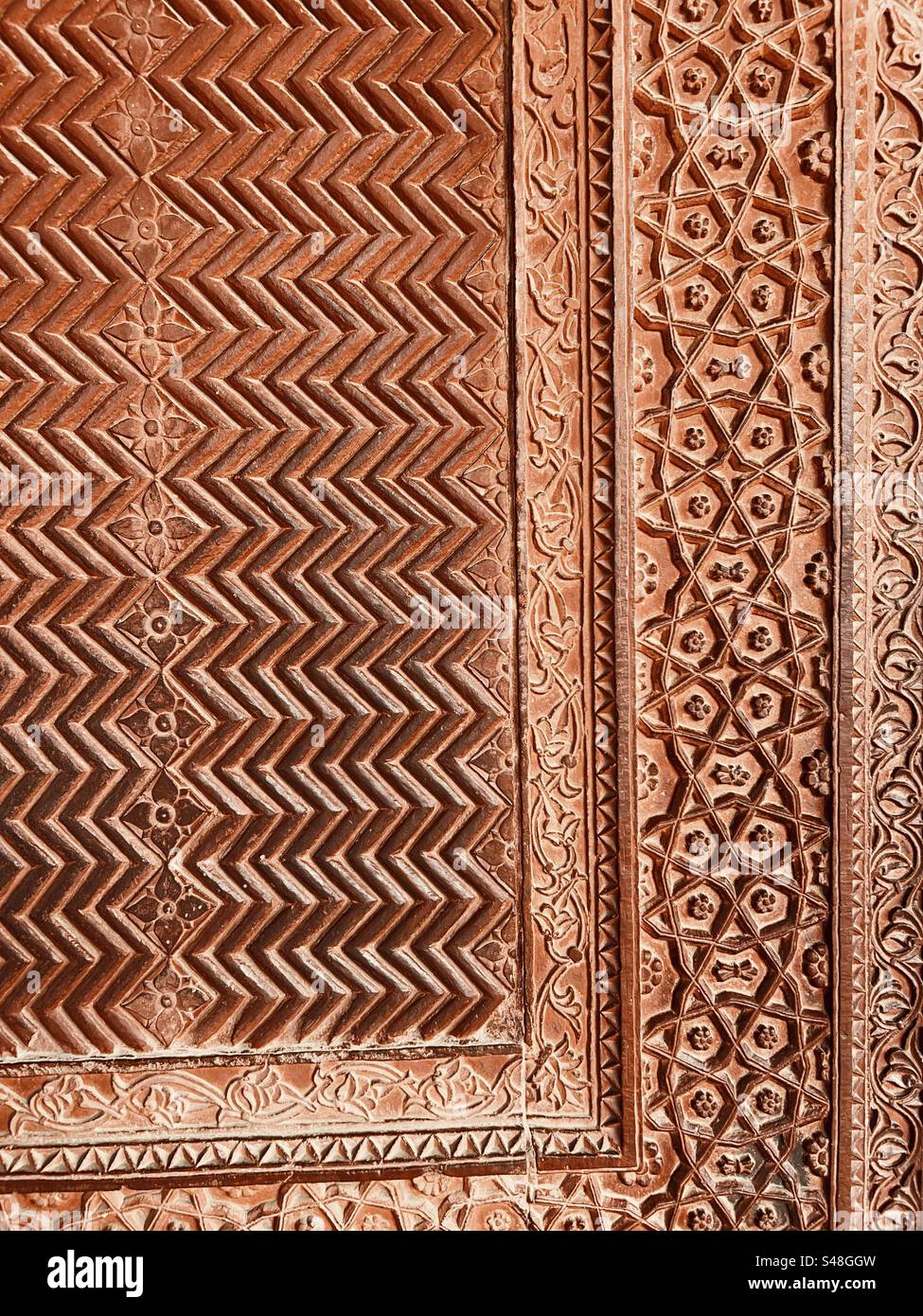 Mughal Indian historical design and architecture at Fatehpur Sikri near Agra in Uttar Pradesh - Smartphone Captured Stock Image