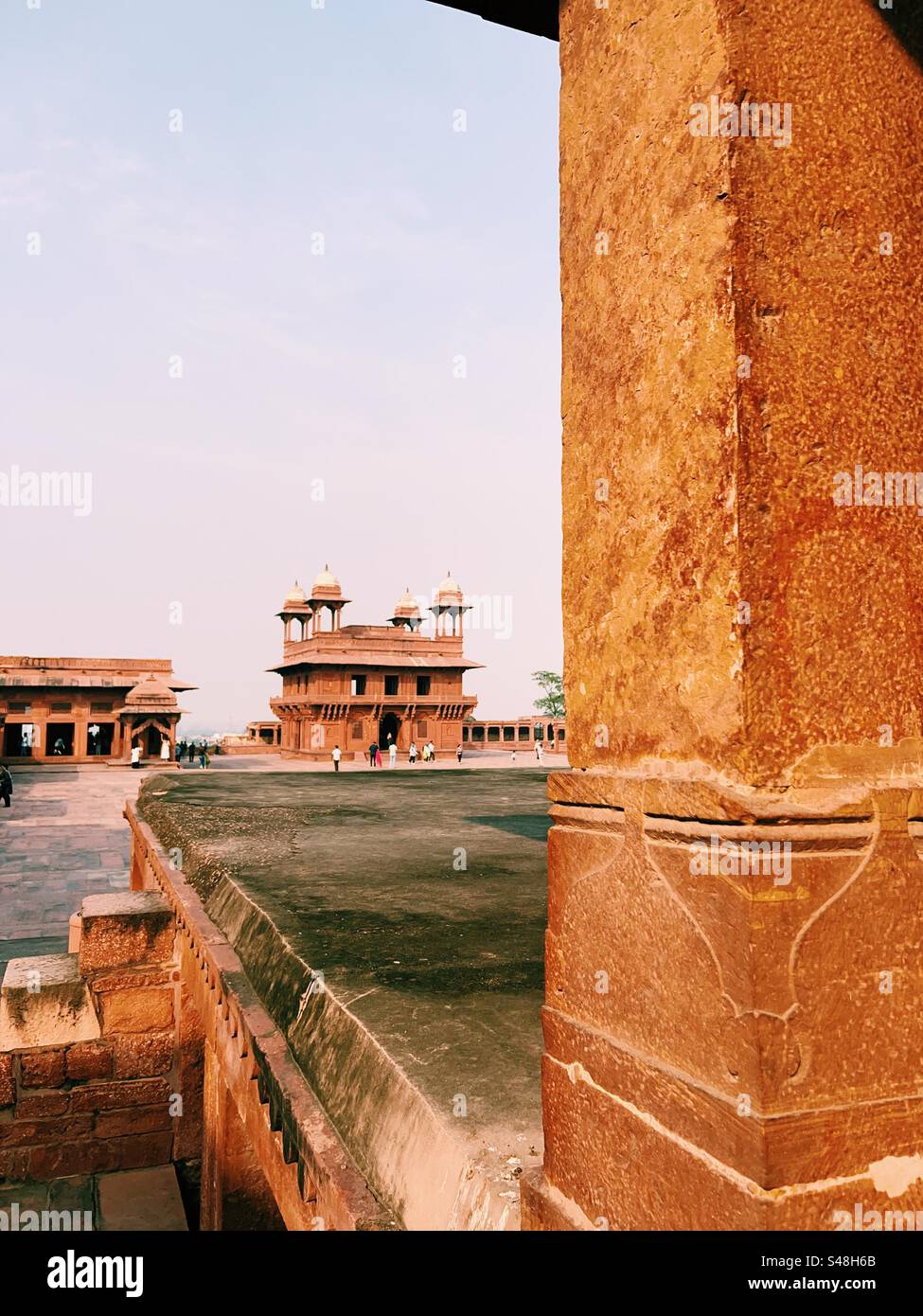 Long shot of Emperor Akbar’s palace, a UNESCO World Heritage Site in Fatehpur Sikri, India - Smartphone Captured Stock Image