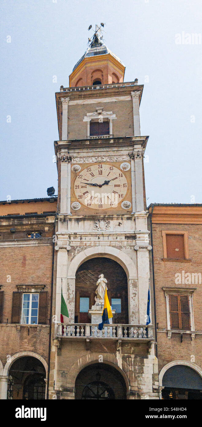 Mozza clock tower of the Municipal Palace in Modena, Italy Stock Photo
