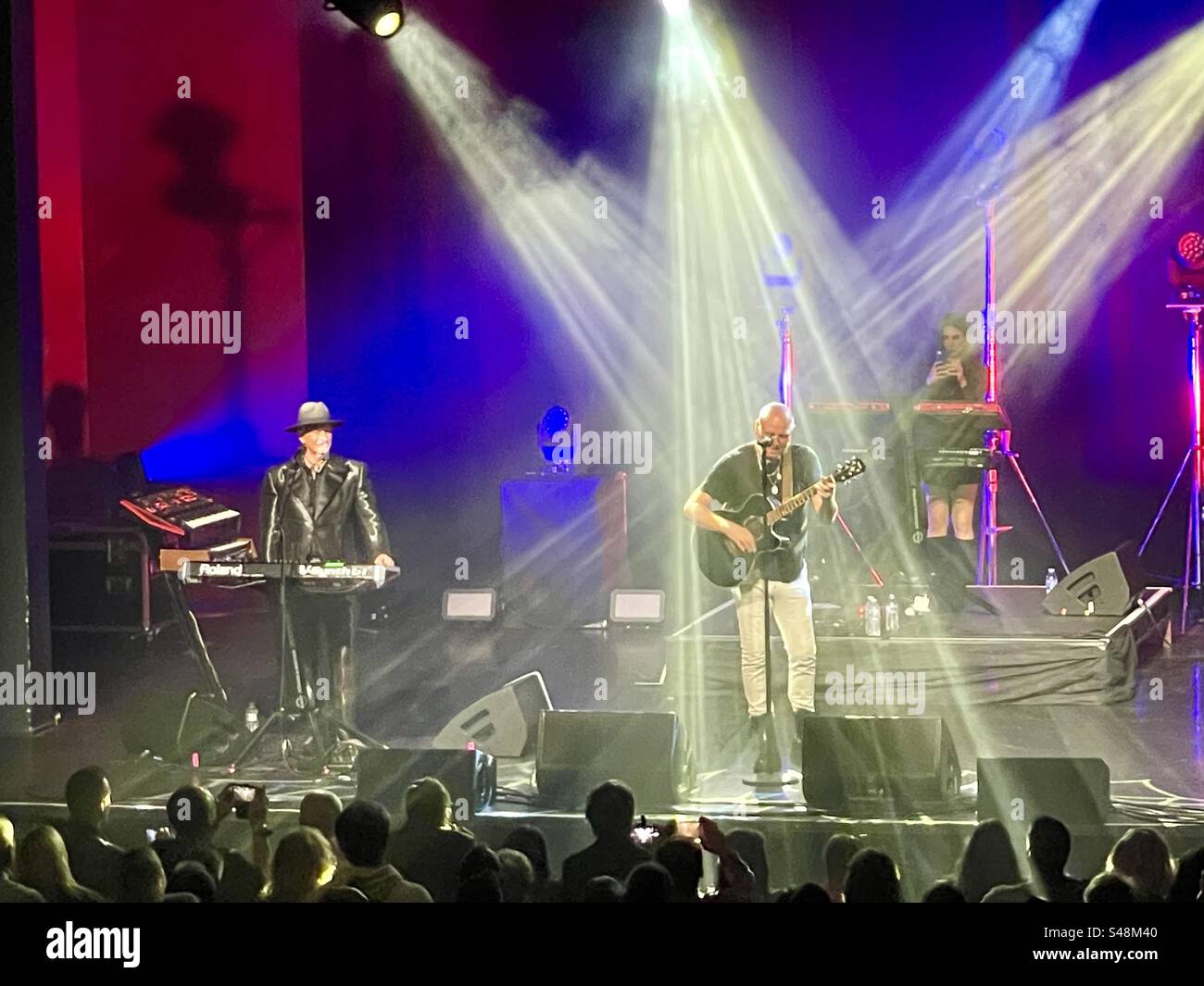 Heaven 17 performing at De La Warr pavilion Bexhill on Sea in November 2023 - Smartphone Captured Stock Image