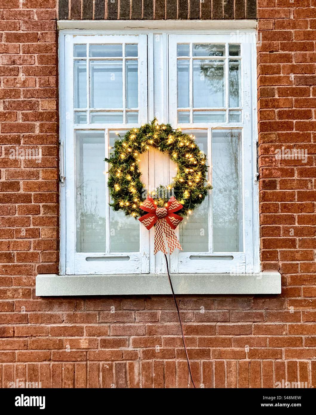 Christmas wreath decoration. - Smartphone Captured Stock Image