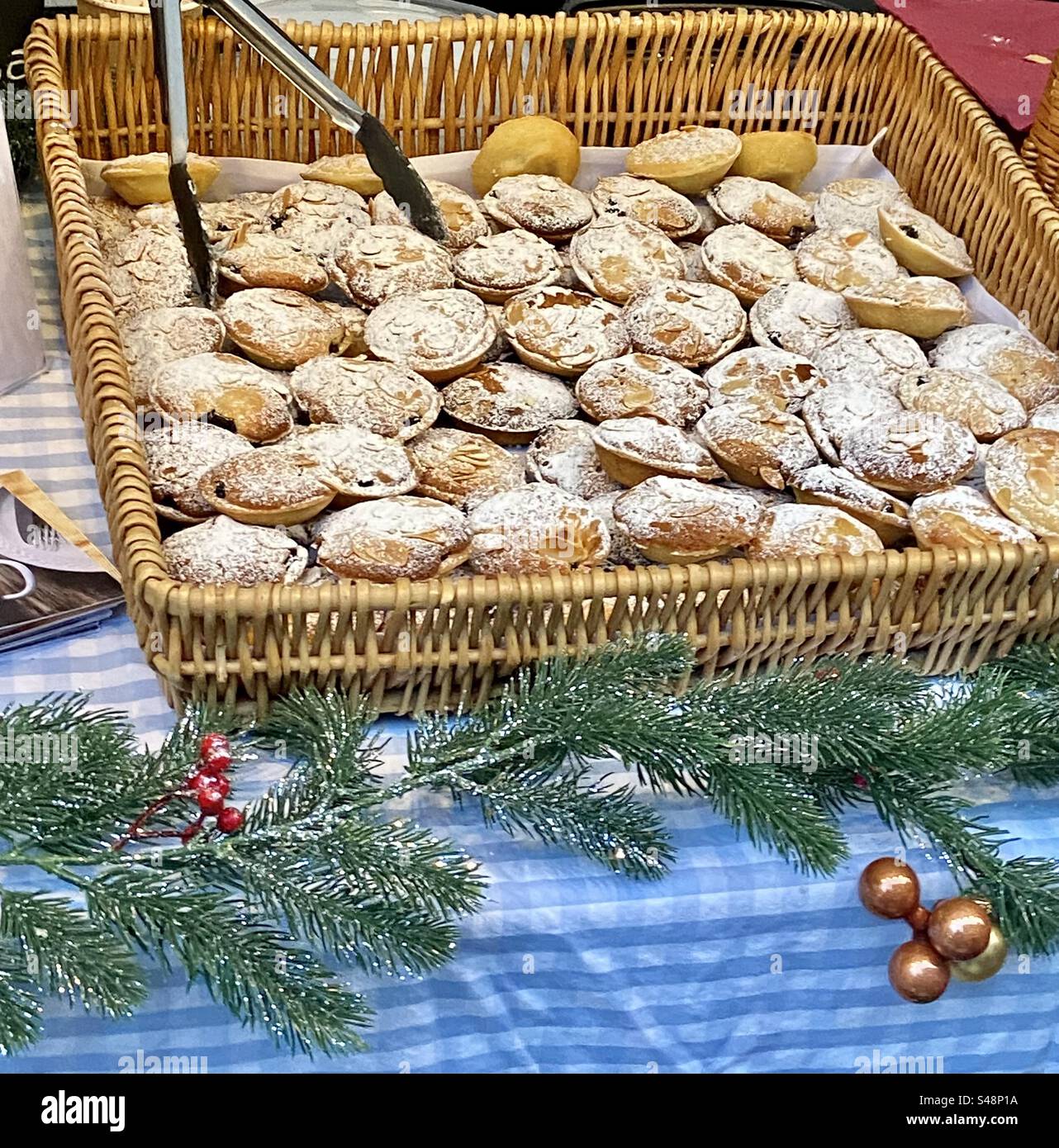 Mince pies for the holidays, Christmastime in London - Smartphone Captured Stock Image