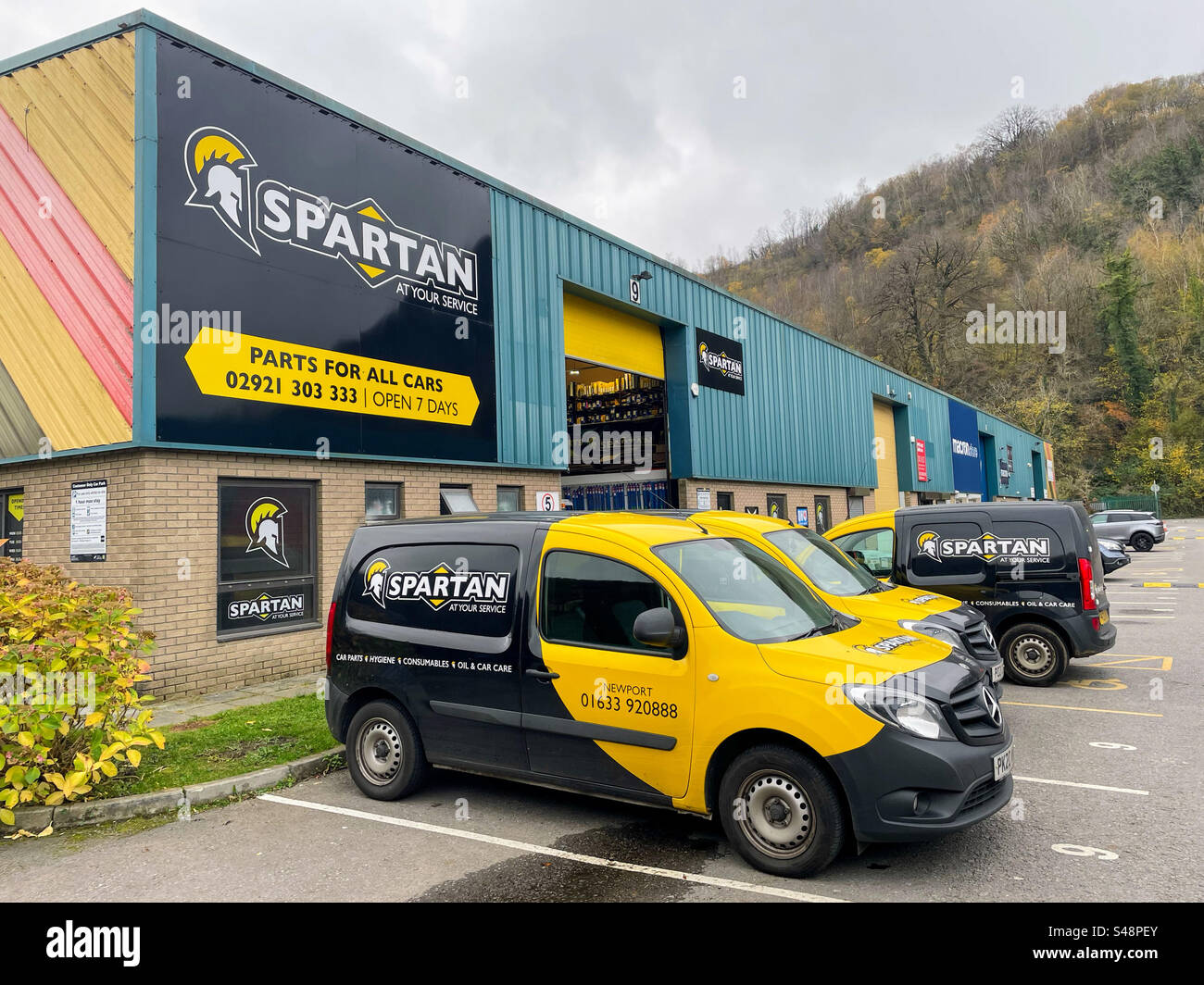 Spartan Motor Factors warehouse, Taffs Well, Cardiff Stock Photo