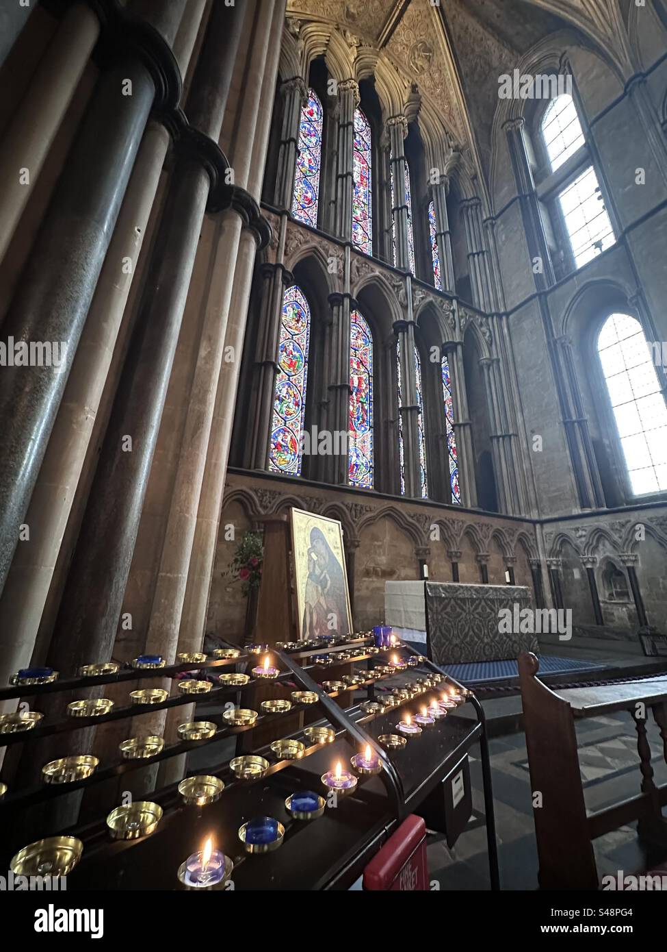 Worcester cathedral candles Stock Photo