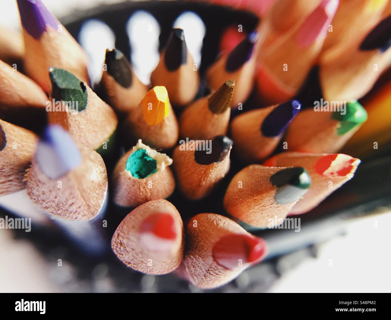 Colour pencils for adult colouring - Smartphone Captured Stock Image