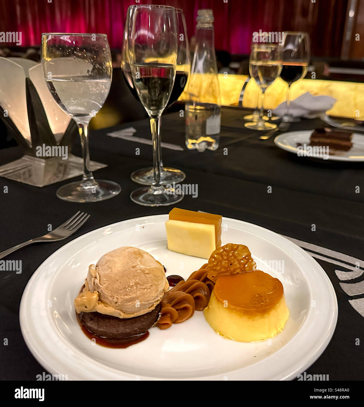 Dessert in fancy dinner theater - Smartphone Captured Stock Image