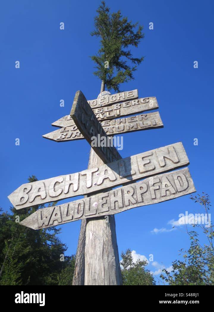 Wooden Sign! Switzerland! - Smartphone Captured Stock Image