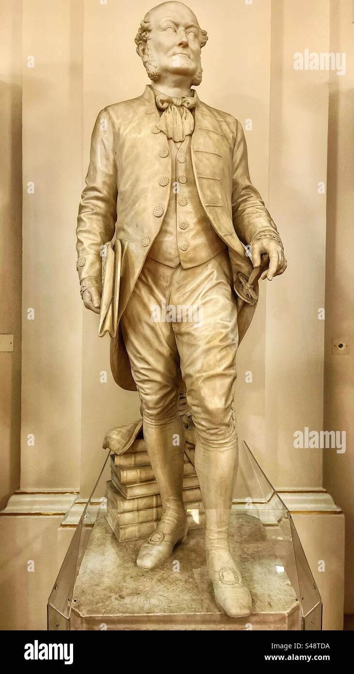 Statue of Frederick Gye, impresario in the Royal Opera House at Covent Garden, London attributed to Count Victor Gleichen - Smartphone Captured Stock Image