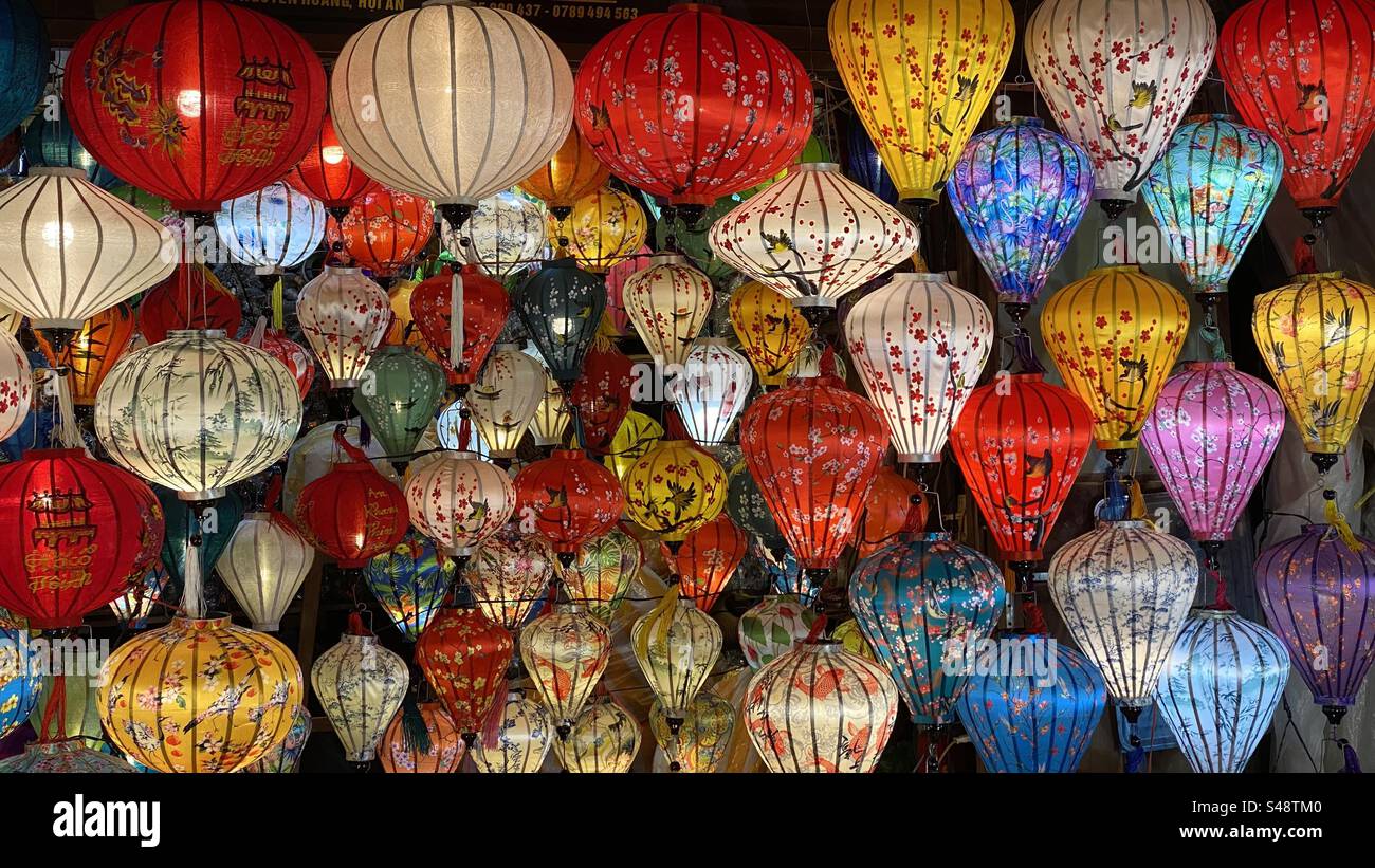 Lanterns brighten up the dark. - Smartphone Captured Stock Image
