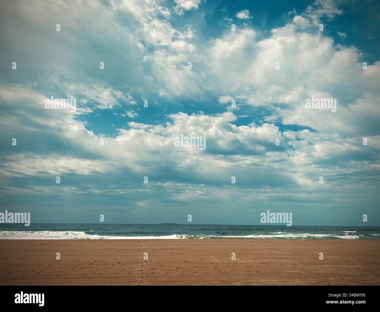 Beach in Punta del Este Uruguay, playa de los dedos de mano Stock Photo