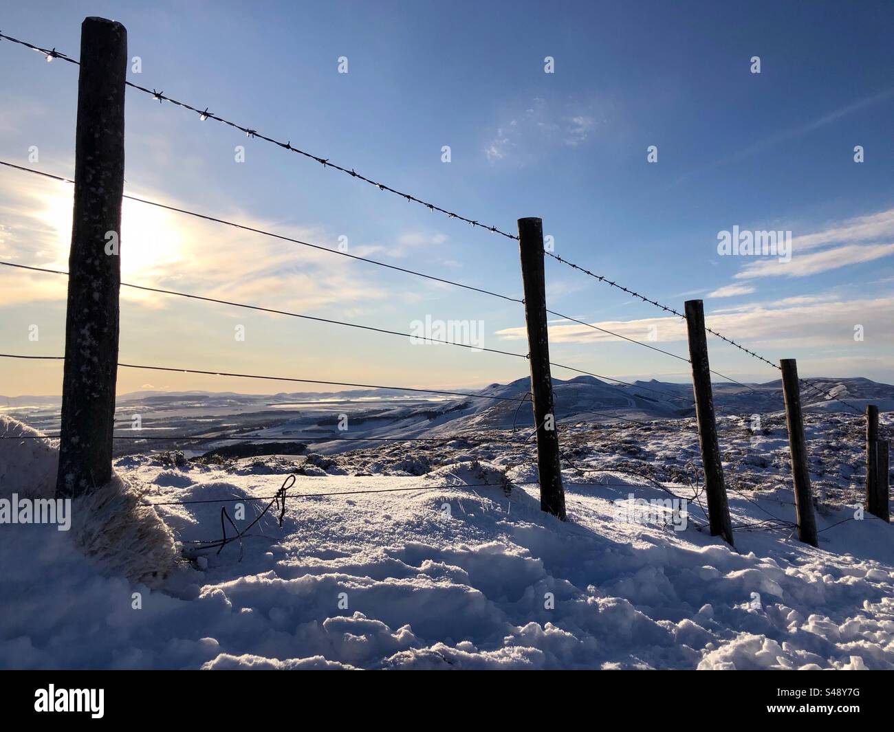 Snow covered Pentland hills, Edinburgh - Smartphone Captured Stock Image