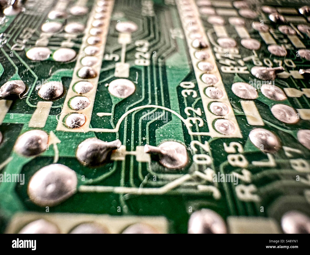 Closeup of computer mother board Stock Photo