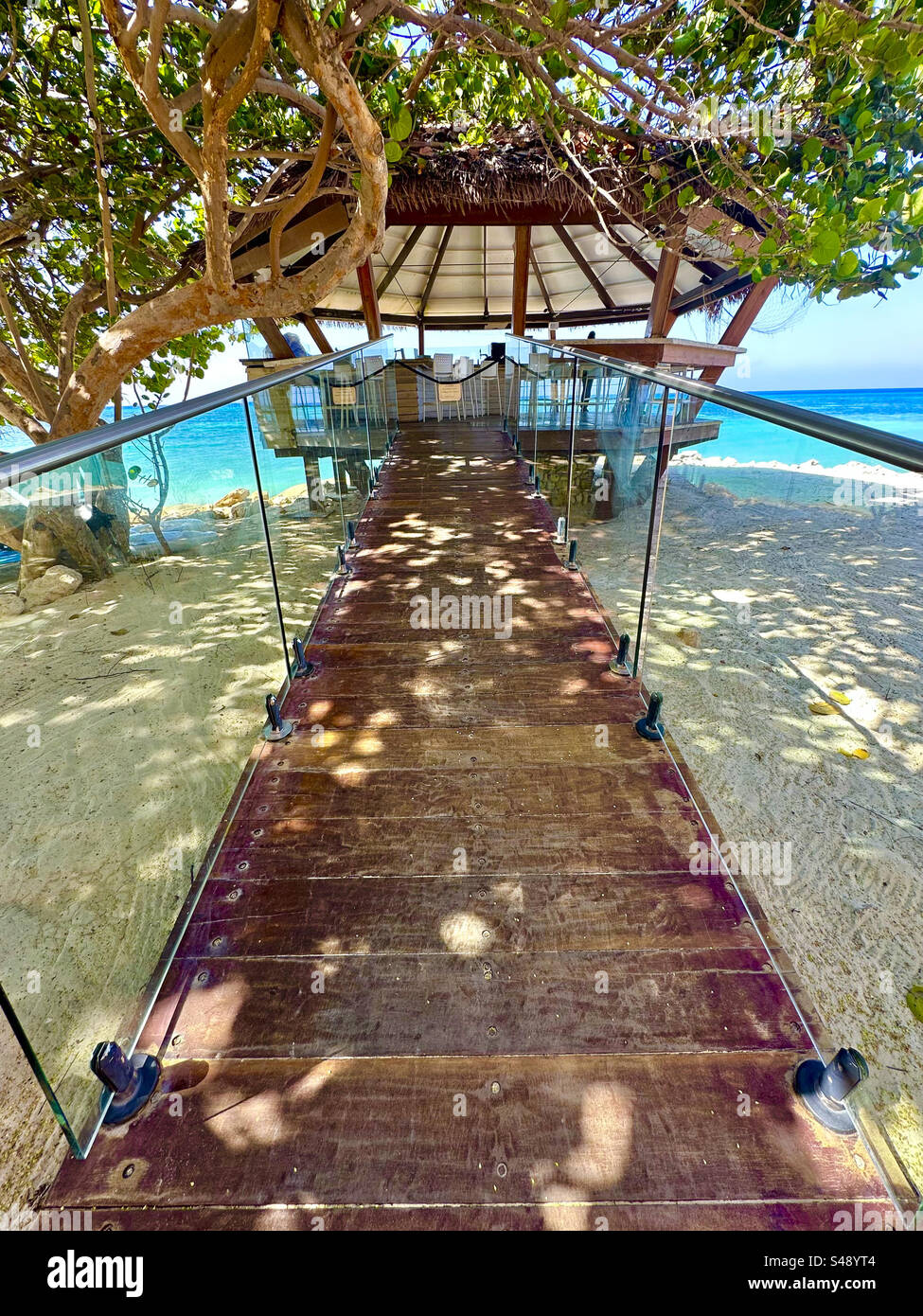 Bunker Bar, Druif Beach, Aruba. Dutch Antilles, Caribbean. - Smartphone Captured Stock Image