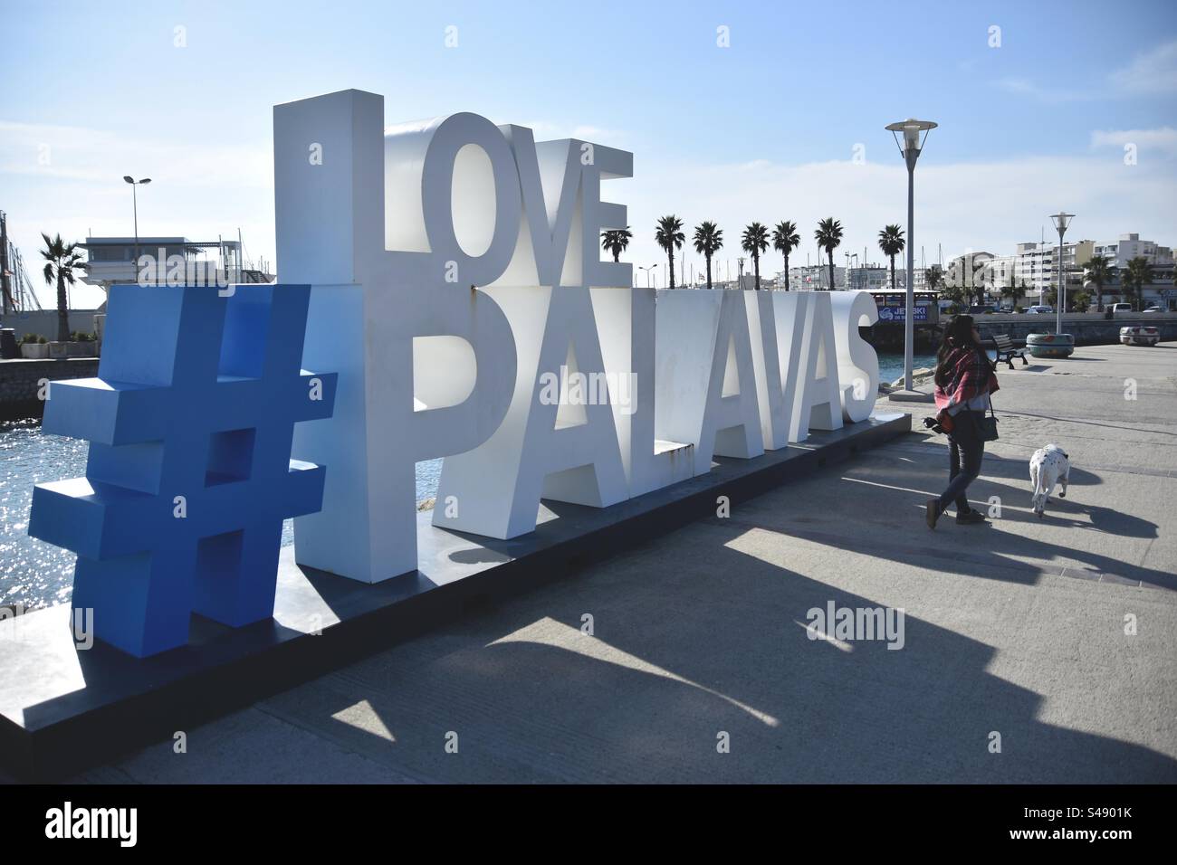 Love Palavas sign in Palavas, Occitanie, France - Smartphone Captured Stock Image
