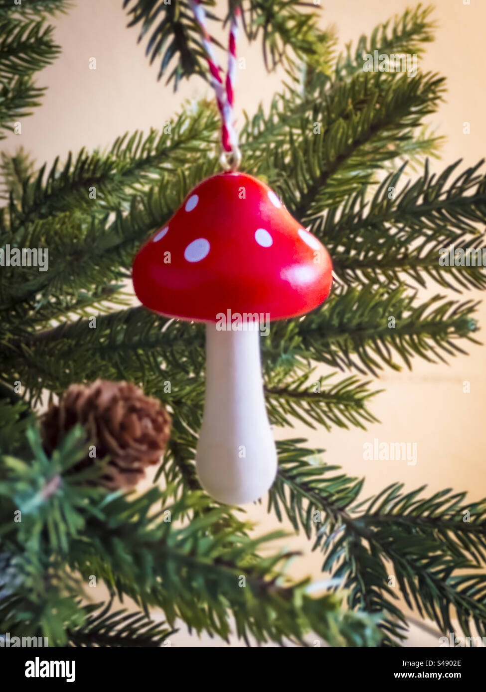 Wooden Christmas decoration: Phillip Roberts - Smartphone Captured Stock Image