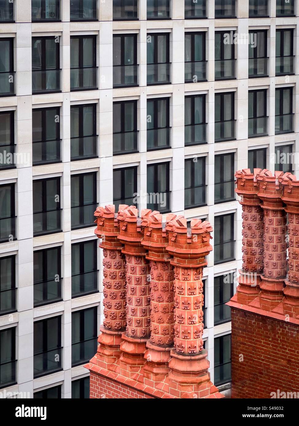 Old Chimneys in London. Arundel House. - Smartphone Captured Stock Image