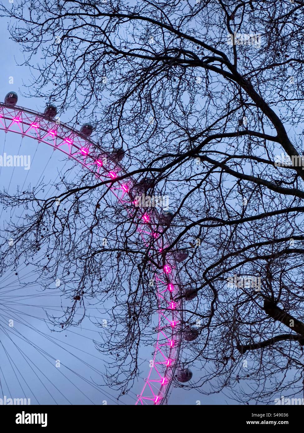 London Eye at dusk. - Smartphone Captured Stock Image