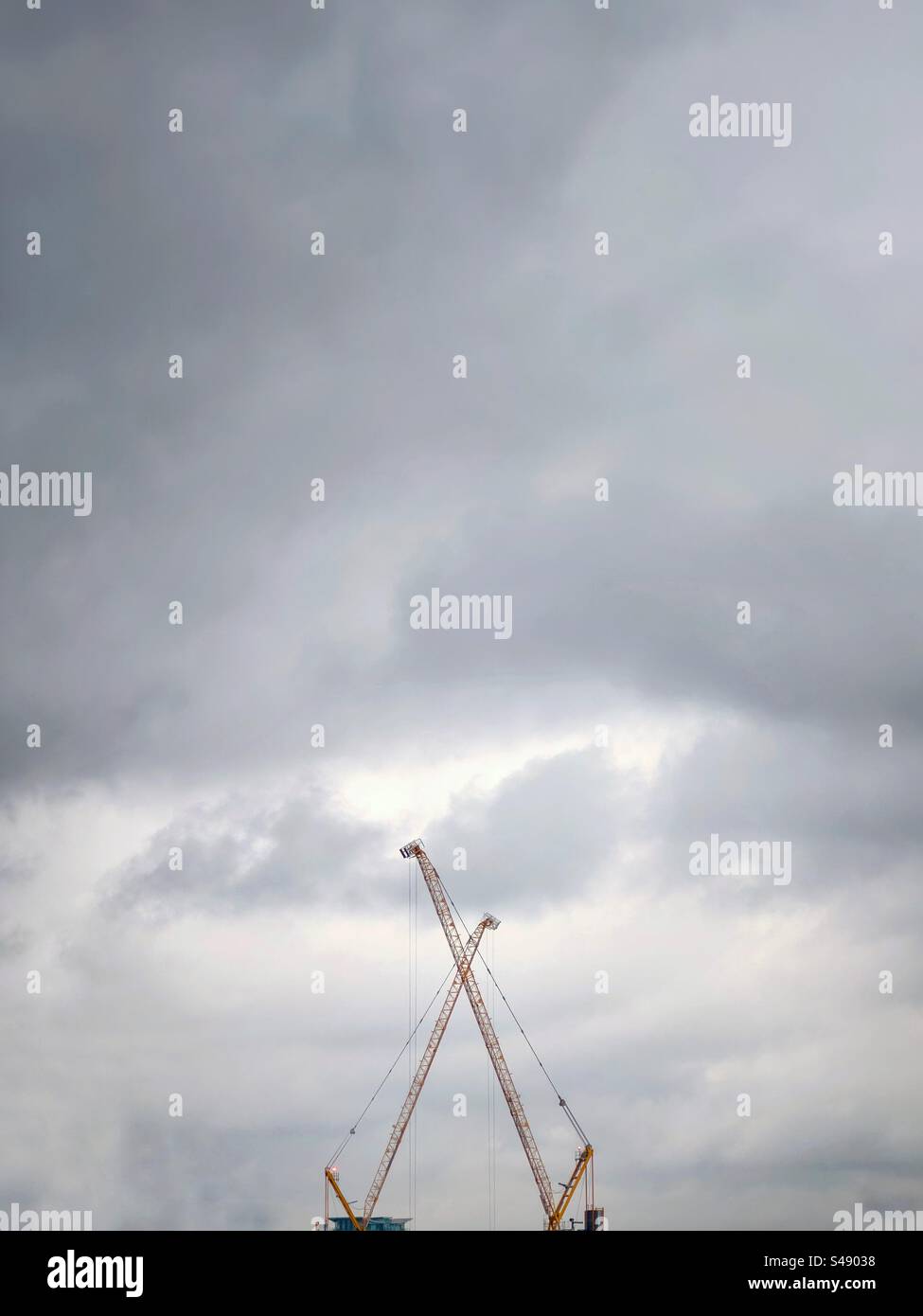Cranes. London. - Smartphone Captured Stock Image