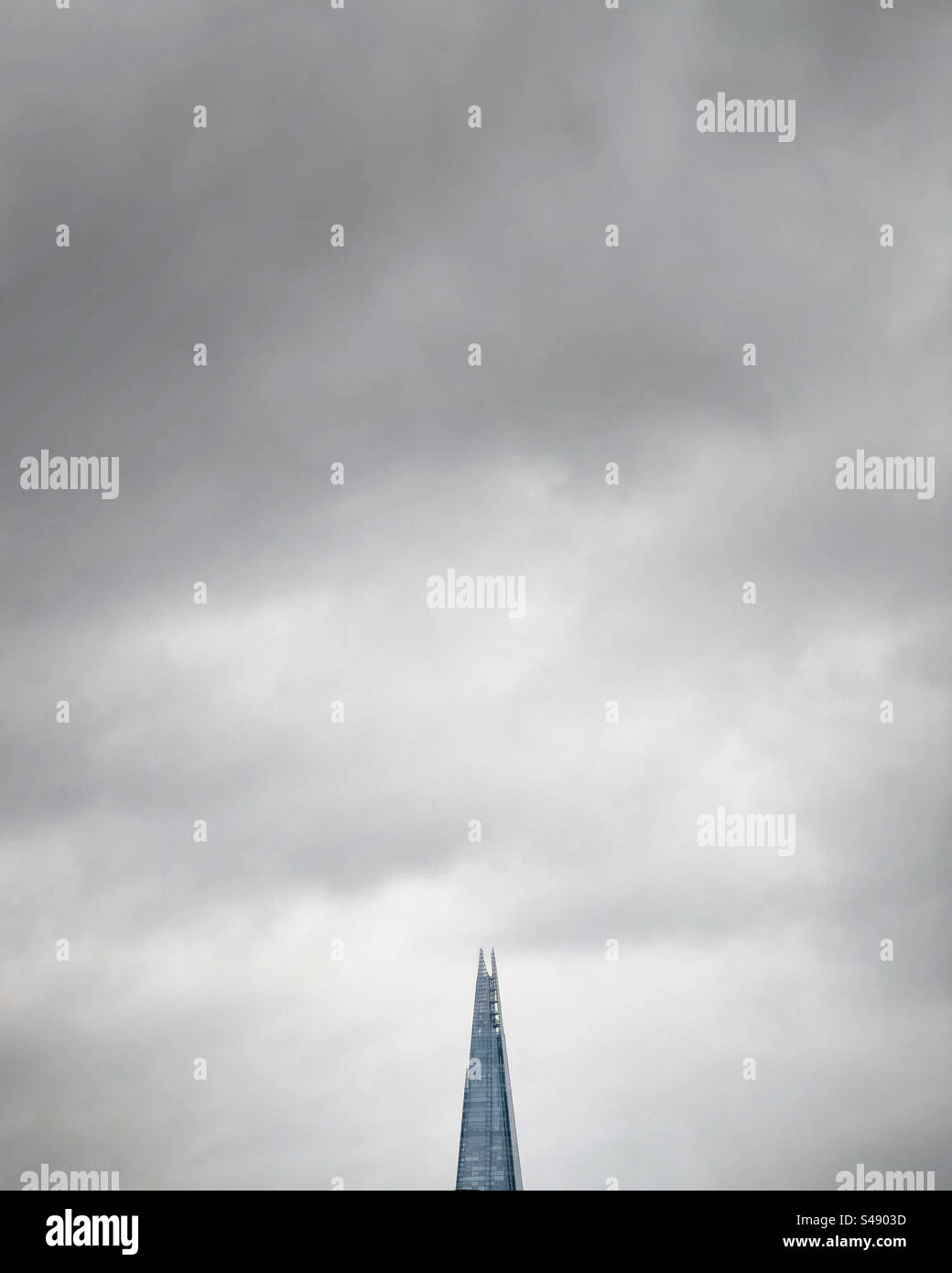 Top of the Shard on a cloudy day in London - Smartphone Captured Stock Image